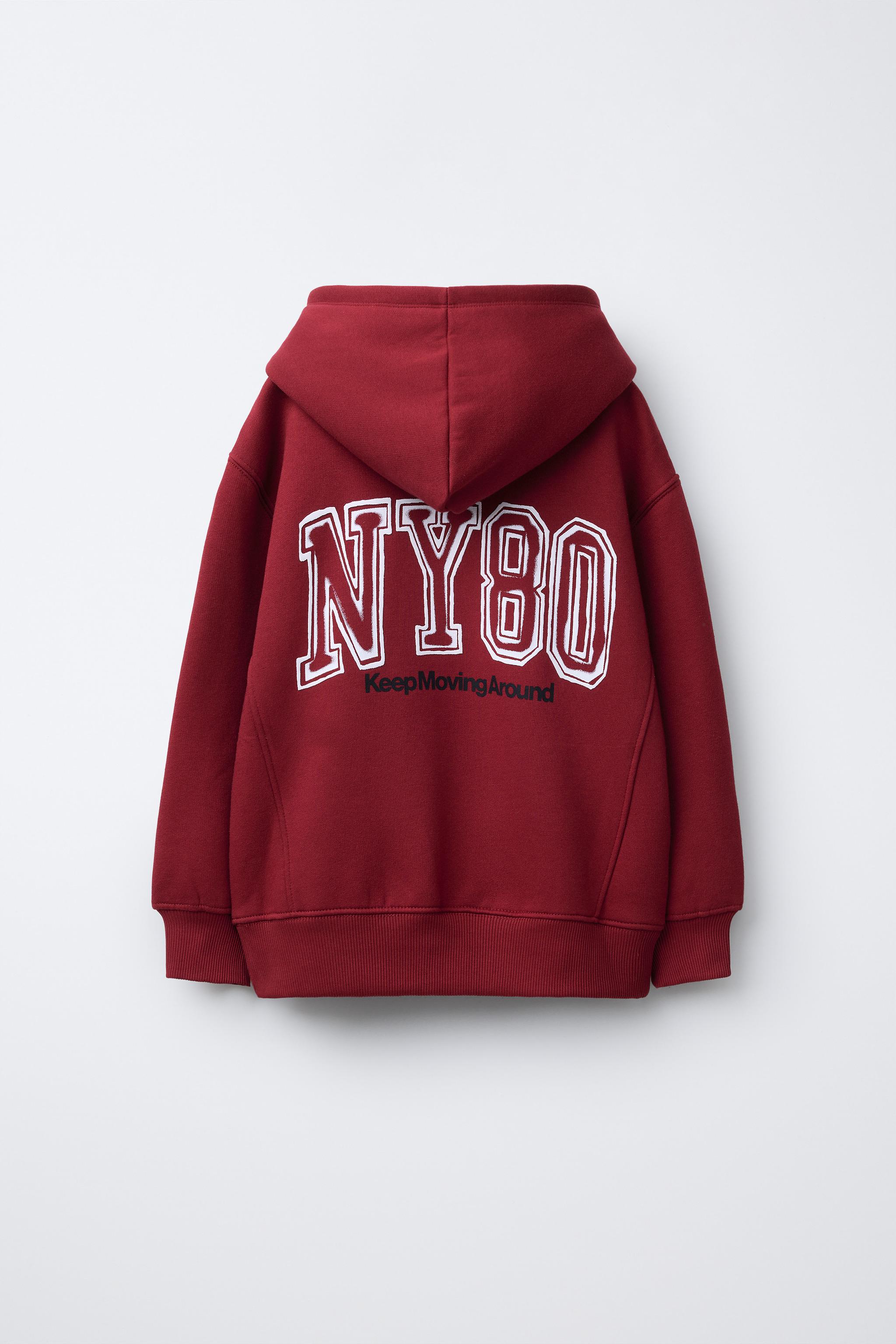 HOODIE SWEATSHIRT WITH RAISED TEXT